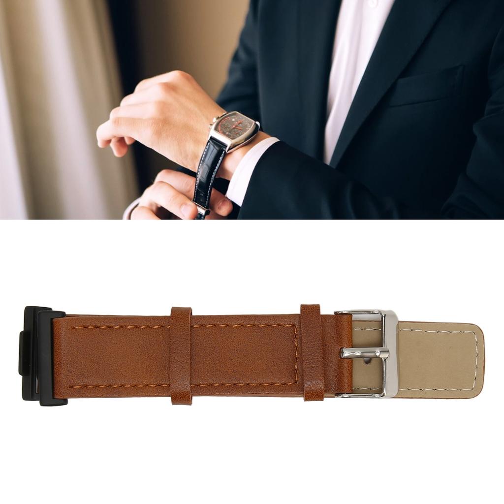 Leather Smartwatch Strap Comfortable Replacement Smartwatch Band Wristband for Watch FIT 2