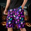 Men Drawstring Multi Pocket Cargo Shorts with Halloween Pumpkin Print Casual Loose Fit Knee Length Trousers for Daily Wear