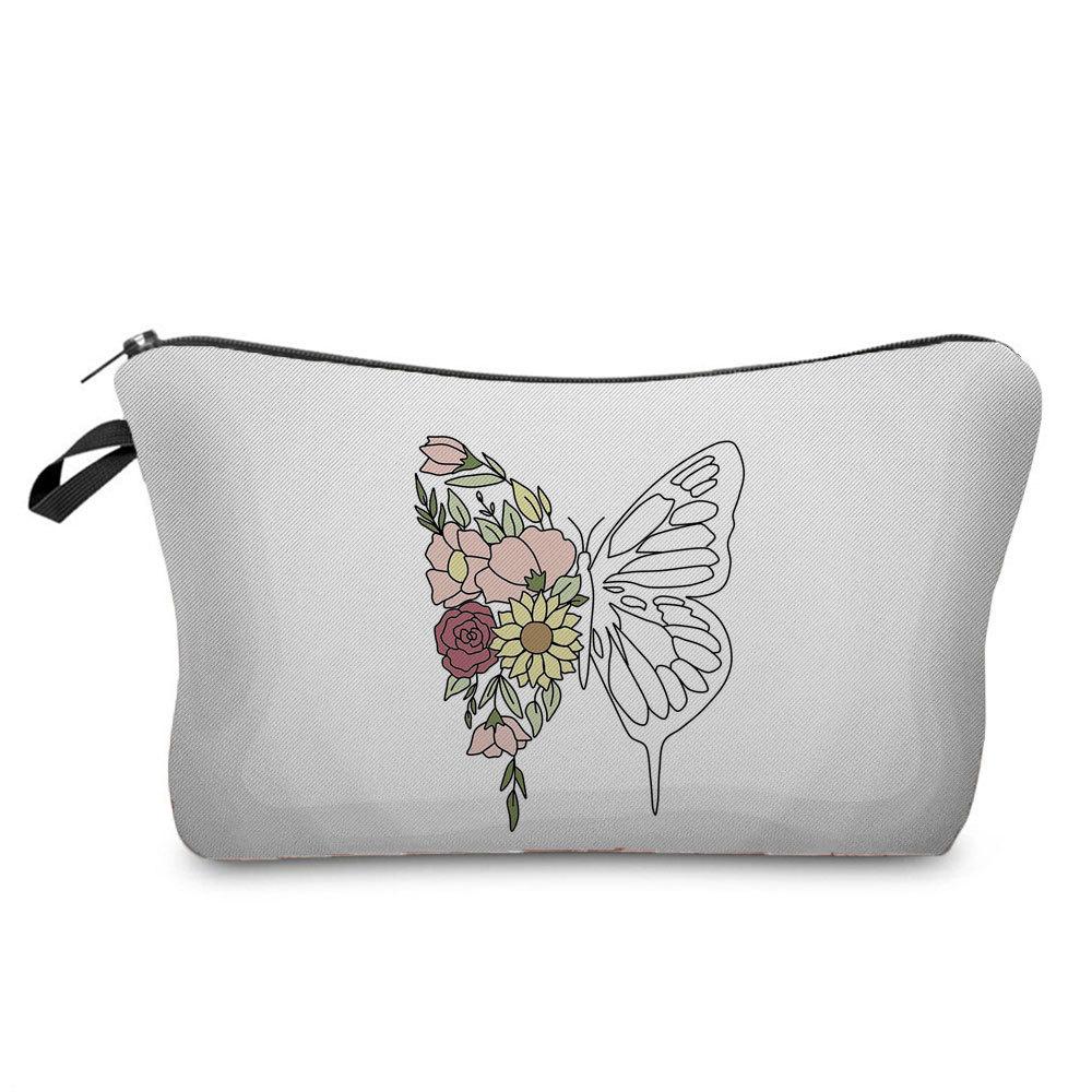 Women Flower Print Cosmetic Bag Toiletries Organize Travel Storage Case 6670