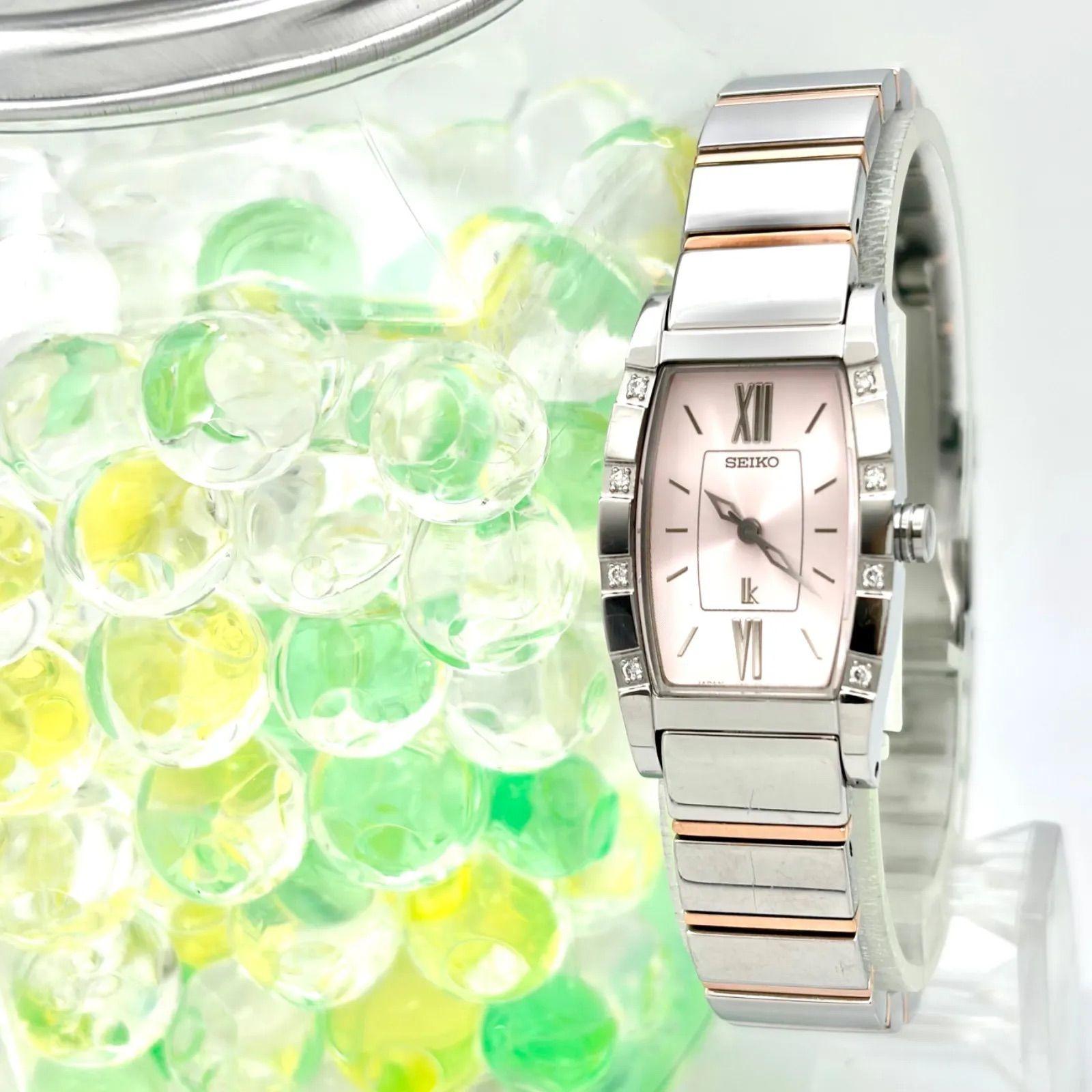Used [New battery] SEIKO lk Rukia ladies watch 8P diamond pink silver 1F20-0BK0 510306