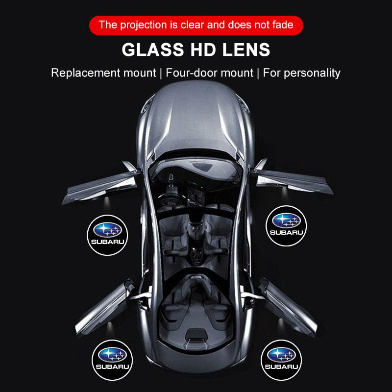 2pcs HD Led Welcome Light Car Door Projector Lamps Car Accessories For Subaru Forester SG5 SH SJ Impreza XV Legacy Outback WRX STI GC8 Tribeca
