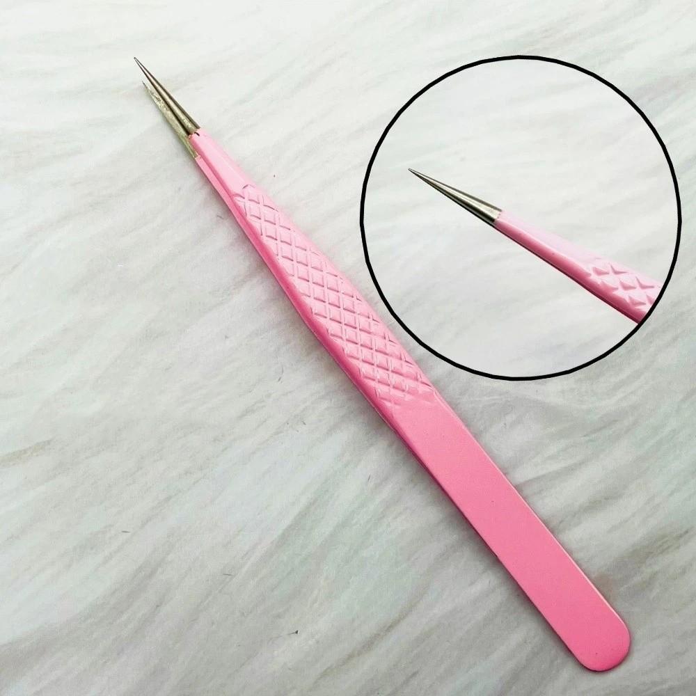Anti-static Eyelash Extension Tweezer Stainless Steel Fiber Tip Makeup Tool Beauty Salon