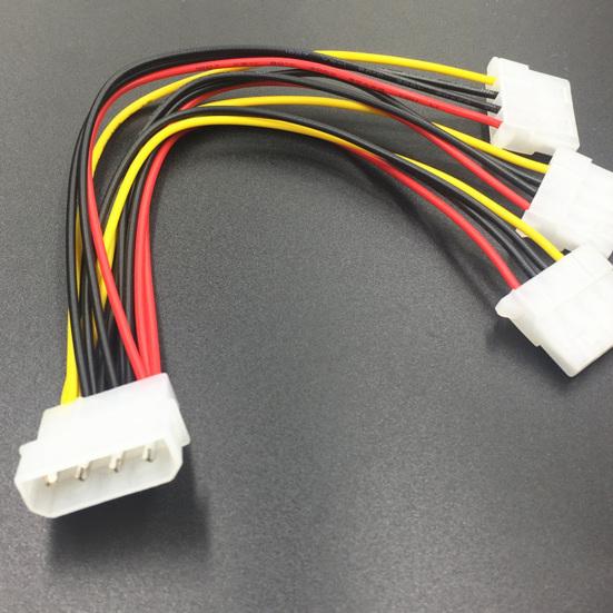 20cm Big 4-pin to Female IDE 1-to-3 Male Molex Power Extension Cable Adapter