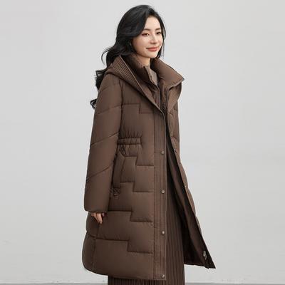 Hooded Down Cotton Clothes Women's Winter Clothes New Fashion Sense Slim Long Knee Warm Trendy Jacket