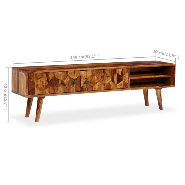 VidaXL Meuble TV Bois Massif de Sesham Meuble de Salon Buffet Bas Maison 244683