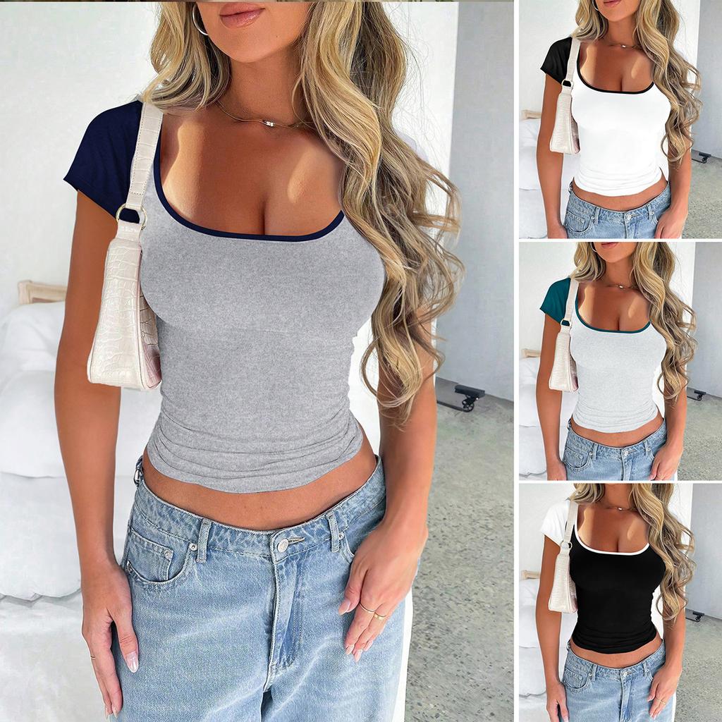 Ladies' Short Sleeved Temperament Casual And Fashionable Design Sense Spring And Summer Top Y2K Sexy Waist Cinching Short Sleeved T-Shirt