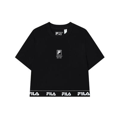 Logo Print Casual Short Sleeve T-Shirt Women Tops Black F11W229120FBK