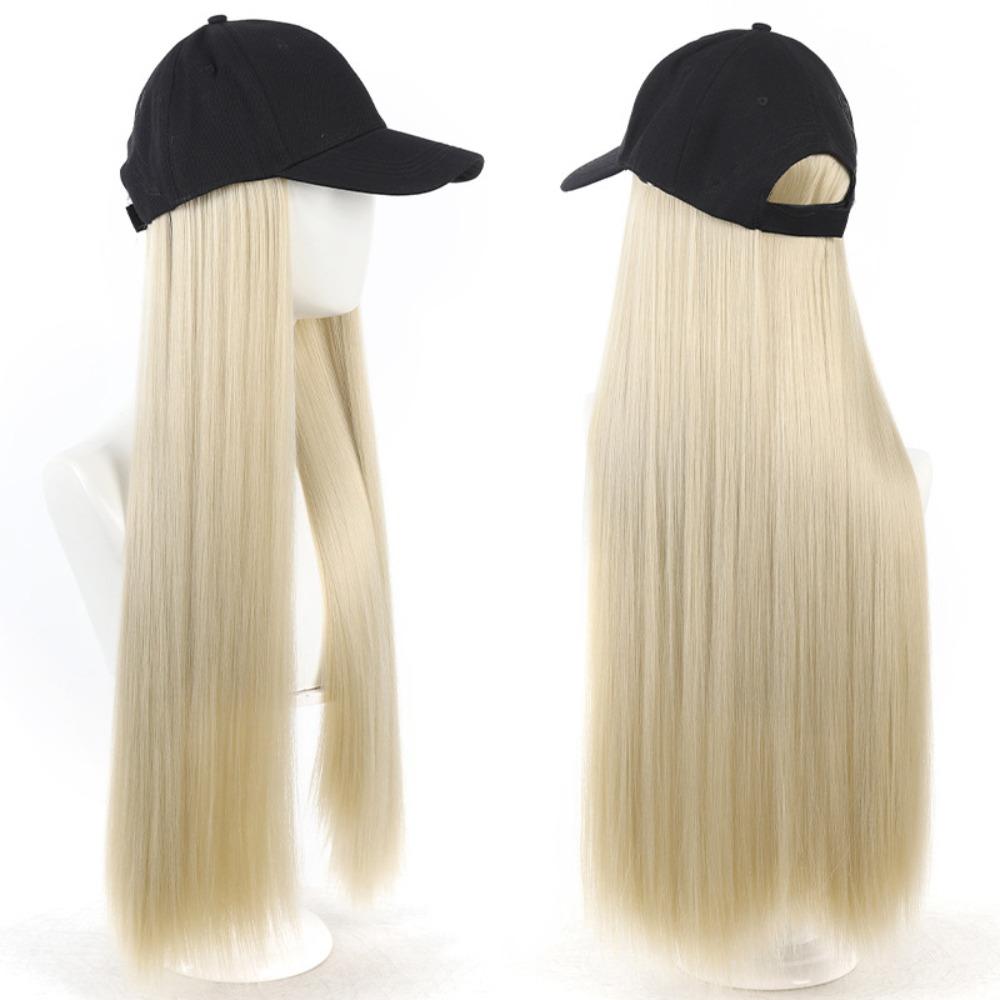 

Sunshade Cap Baseball Cap with Hair Extensions Long Hat Attached Hairpiece for Woman Girl 12Inch абрикосовый