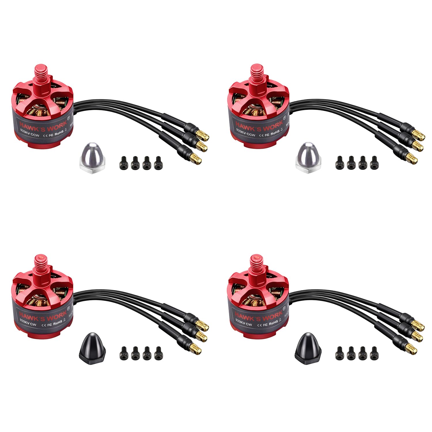 

WORK Brushless Motor 2212 Motor for RC Airplane Multicopter DIY Complete 450 F550 S500 S550 X525 DJI Phantom Quadcopter HAWK S 920KV, 2-4S