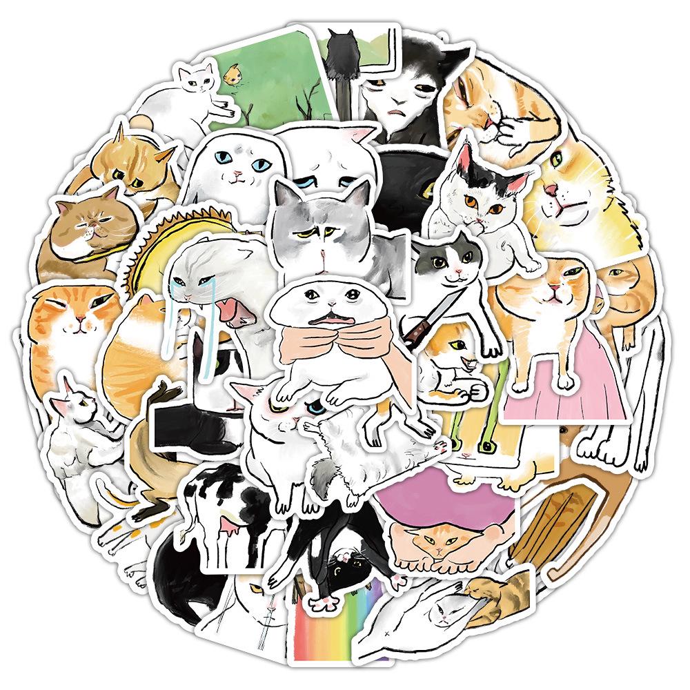 1800 Realistic Cartoon Kitten Stickers: Cute Cat Graffiti Collection for Creative Decoration