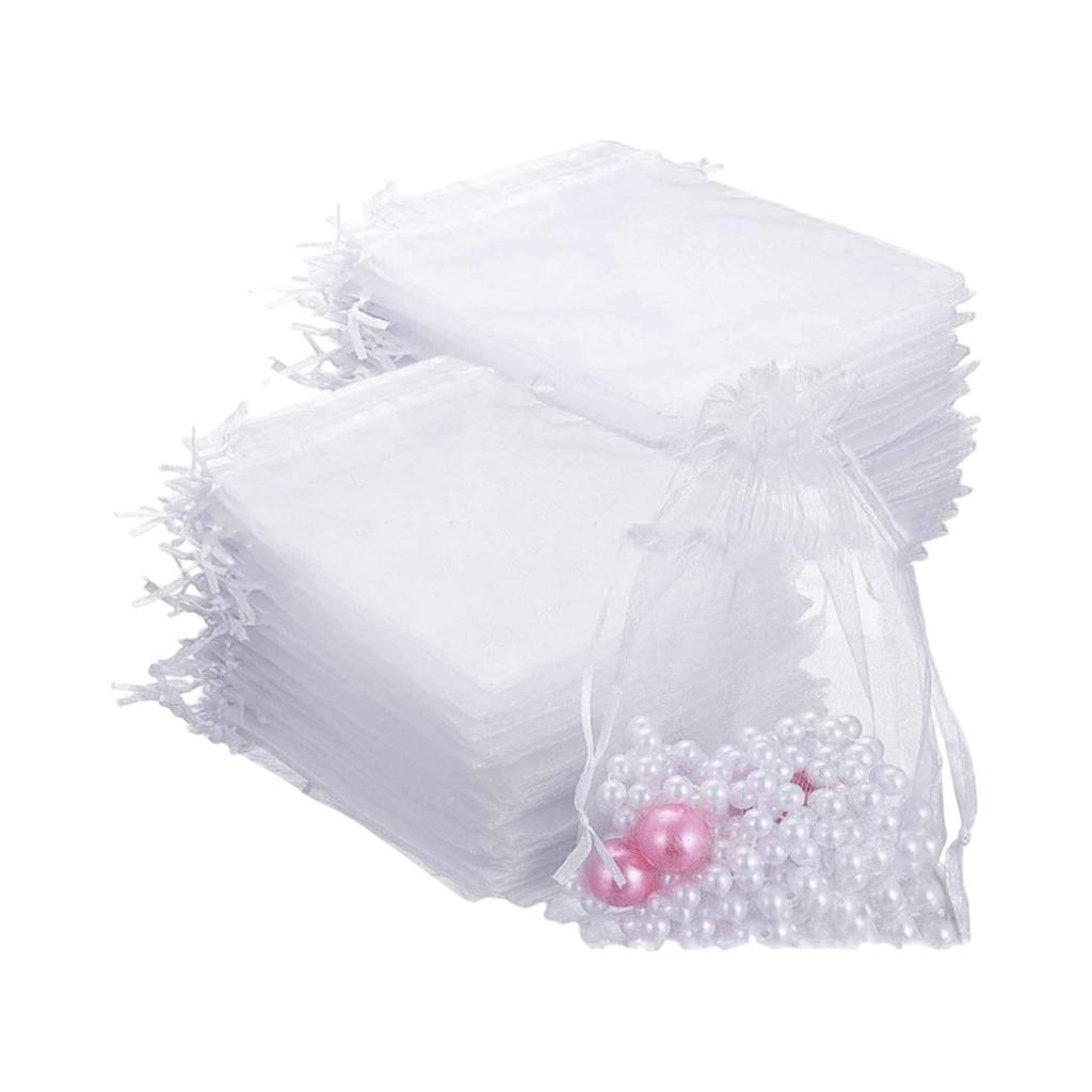Solid Color Organza Gift Bags – Pearl Drawstring Pouches for Jewelry, Party Favors, Wedding & Holiday Packaging