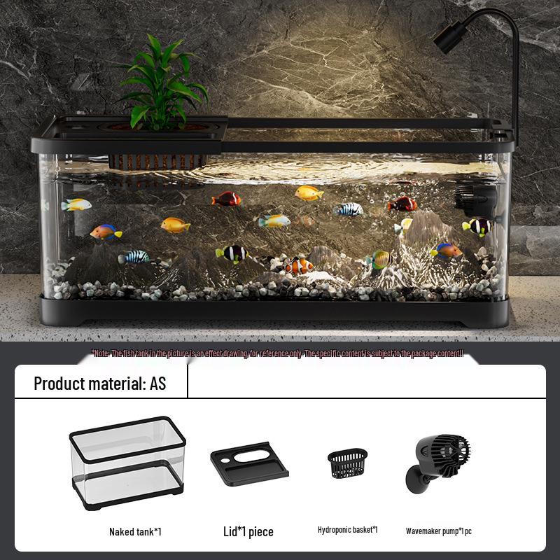 Living Room Ecological Fish Tank with Oxygenation and Wave-Making Features