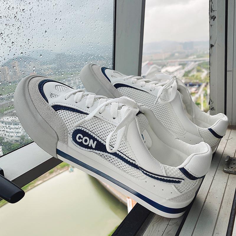 

Мужские модные повседневные кроссовки сетчатые дышащие парусиновые туфли обувь для бега 44 синий/белый