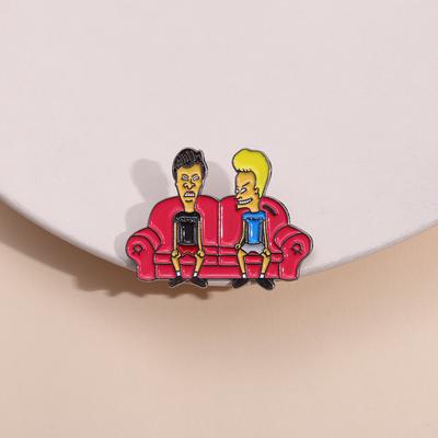 Cartoon Comic Figuren Emaille Anstecknadeln Custom Manga Broschen Reversabzeichen Sofa Junge Lustiger Schmuck Geschenk für Kinder Freunde