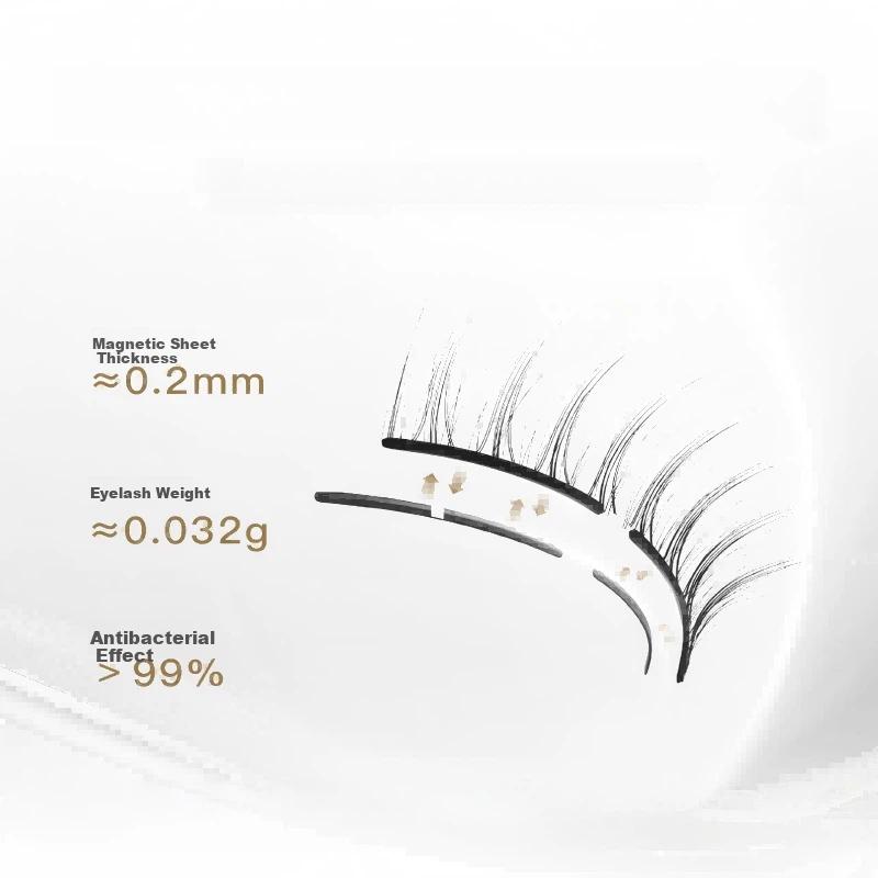 WOSADO Wide Magnetic False Eyelashes, Natural-Looking, No Glue Required, Black Widen Version, 9-10~11-10mm Length, 23mm Width