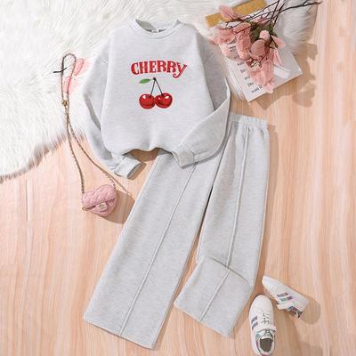 2025 Autumn/Winter Girls' Casual Fleece Hoodie & Pant Set