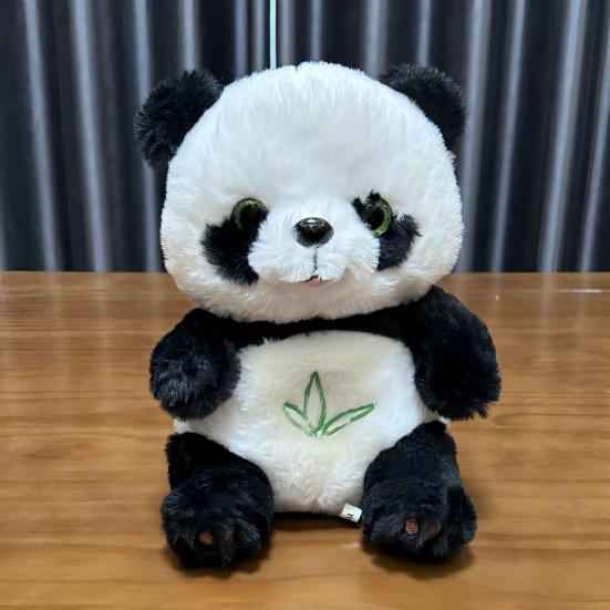 Panda Bear Plush Toy with Sound Light Sensing Soft Comfortable Stuffed Animal for Anxiety Relief Soothing Sleep Companion with Musical Lights Rhythmic