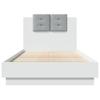 Bed Frame with Headboard White 75 x 190 cm Engineered Wood