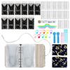 Circular Needle Organiser Bag with 12Pcs Removable Zippered PVC Binder Pocket Portable Knitting Needle Case For Sewing