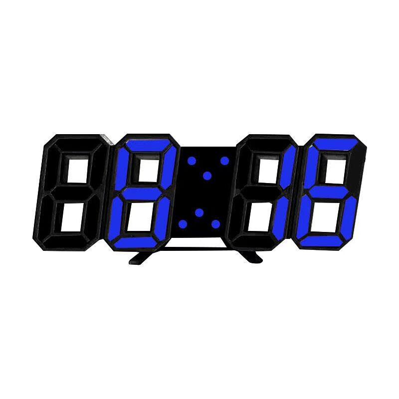 3D Smart Stereo LED Alarm Clock with Voice Control - Korean Style Wall & Table Clock
