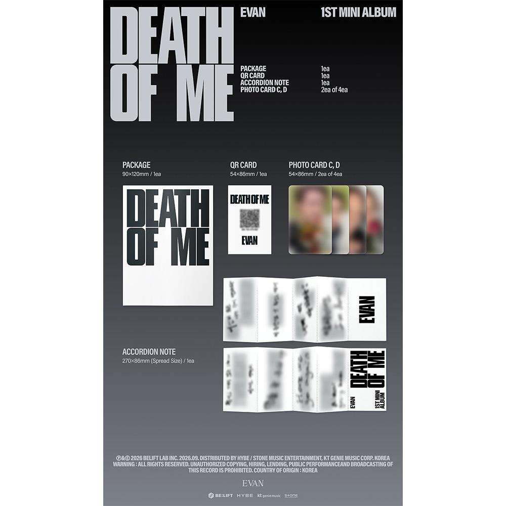 [VORBESTELLUNG] EVAN - 1. Mini-Album - DEATH OF ME (Weverse Alben Ver.)
