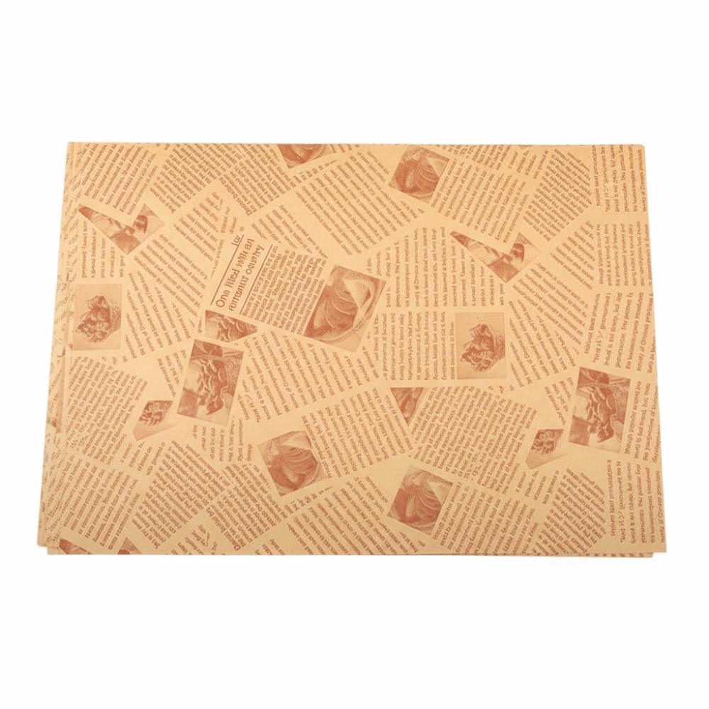 50pcs Non-Stick Baking Paper Oil-Proof Fryer Paper Disposable Sandwich Wrapping Paper  Pizza