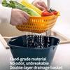 6PCS Thickened Double-layer Drain Basket Plastic Vegetable Basket Vegetable Basin Kitchen Storage Fruit Basket