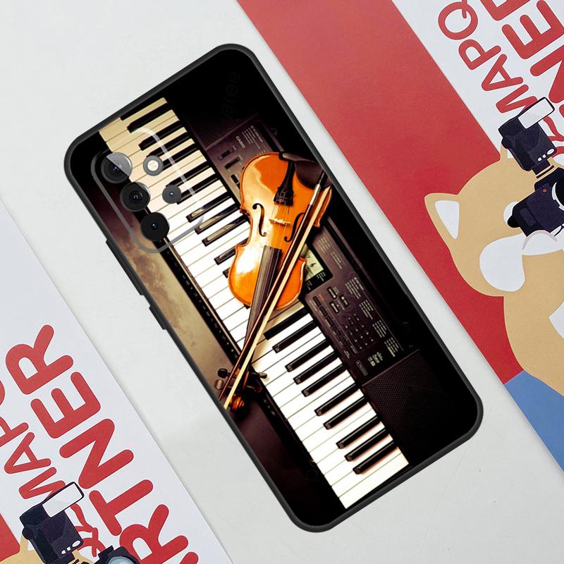 Violin Piano Case For Samsung Galaxy A52 A32 A12 A56 A36 A16 A13 A23 A33 A53 A54 A34 A14 A15 A35 A55 A17