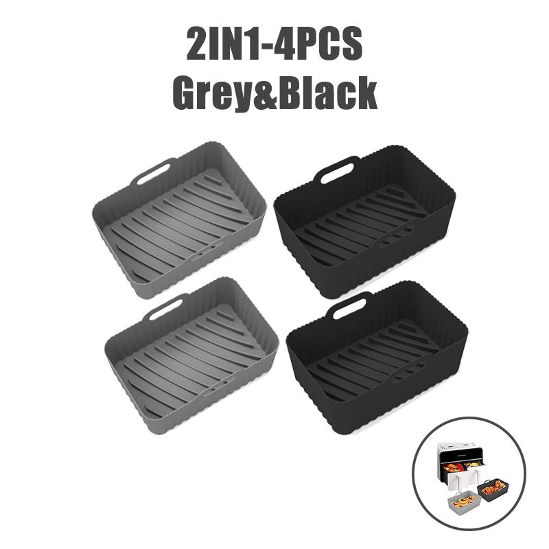 Food Grade Air Fryer Silicone Liners for Ninja Dual Air Fryer Non-Stick Air Fryer Basket Accessories for Ninja