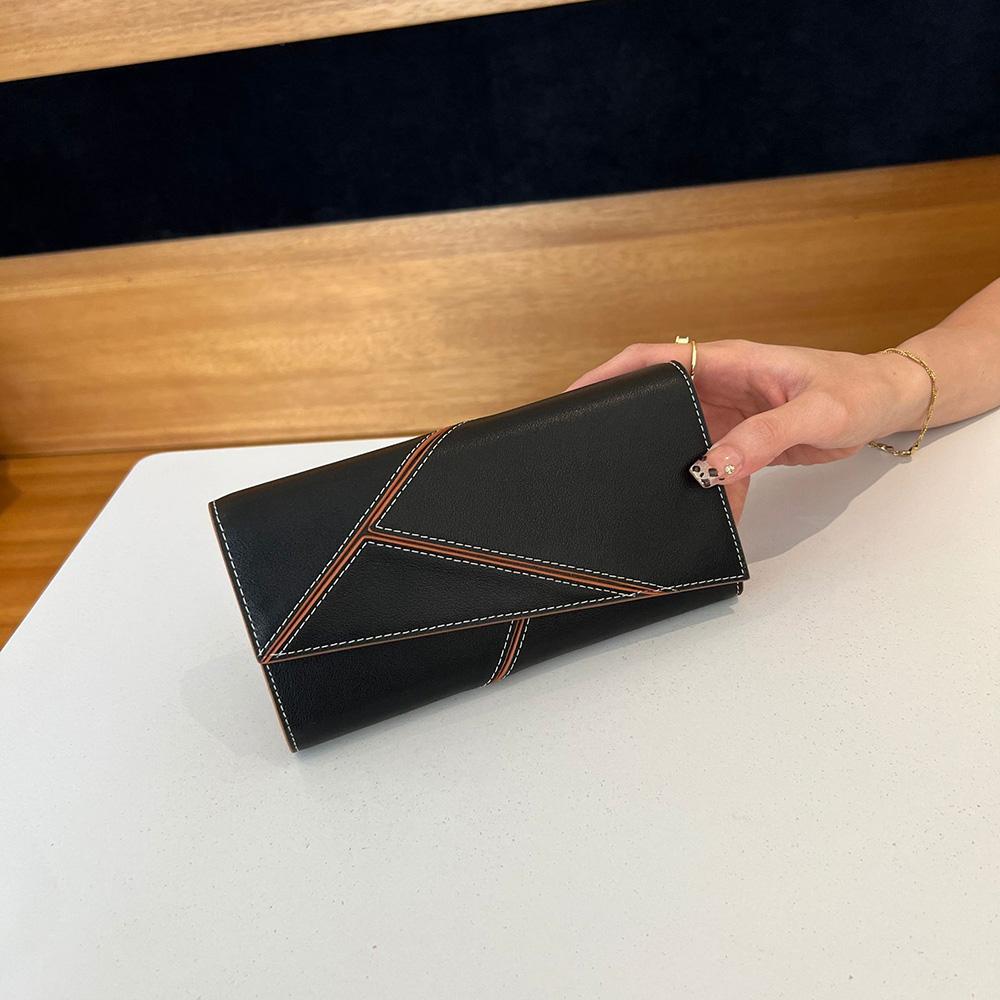 2025 Patchwork Genuine Leather Women Wallets High Quality First Layer of Cowhide Long Wallet Gorgeous Clutch Bags For Ladies Purse