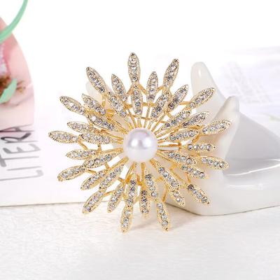 Brooch Femininity Pearl Flower Pin Brooch Blazer Sweater Versatile Accessories