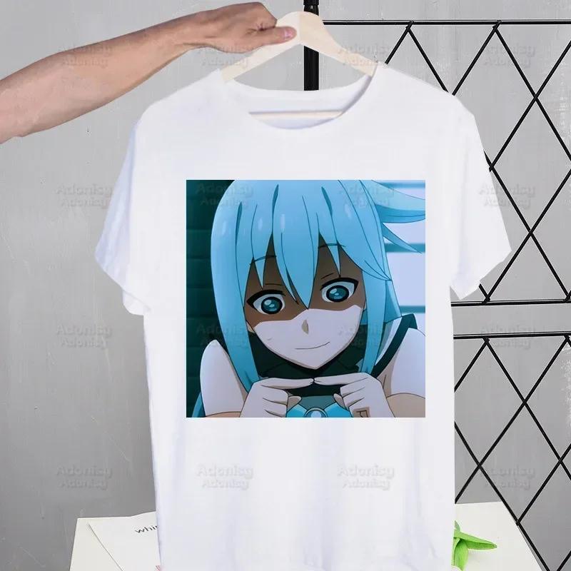 KonoSuba Megumin Kono Subarashii Kazuma Tshirts Men Shirt Harajaku Mens Clothing Summer Streetwear Casual Tee Short Sleeve Tops