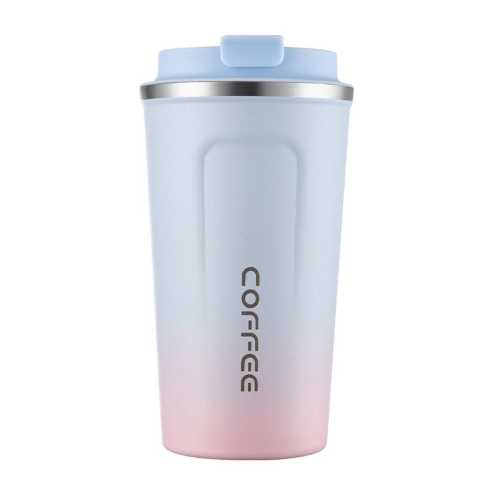 510ml Reise-Kaffeebecher, Isolierte Becher aus Edelstahl, Auslaufsicher & Spritzwassergeschützt mit Klappdeckel für Heiß-/Kaltkaffee, Eiskaffee, Tee