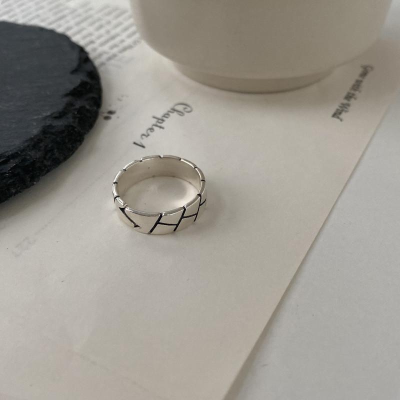 

Универсальное кольцо из стерлингового серебра 925 пробы для женщин с уникальными ретро-геометрическими узорами для повседневного ношения J1716