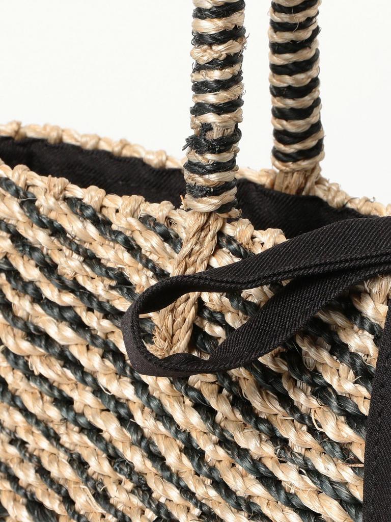 BEAMS LIFE STORE by BEAMS BAGMATI Abaca Tote Bag, Women's, Natural/Black, One Size