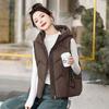 Autumn and Winter New Temperament Hooded Cotton Vest Women's Cold and Warm Short Vest Cotton Vest Slim Jacket