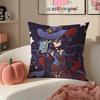 Game Genshin Mona Cushion Cover Pillowcase Short Plush Invisible zipper Room Sofa Cushion Cover