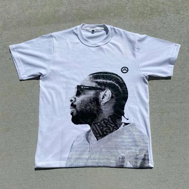 2000s Vintage Casual Girl Print Y2k Women's Tshirts Short Sleeve O-Neck Streetwear Harajuku Gothic Tee Crop Top Men Kid Clothes