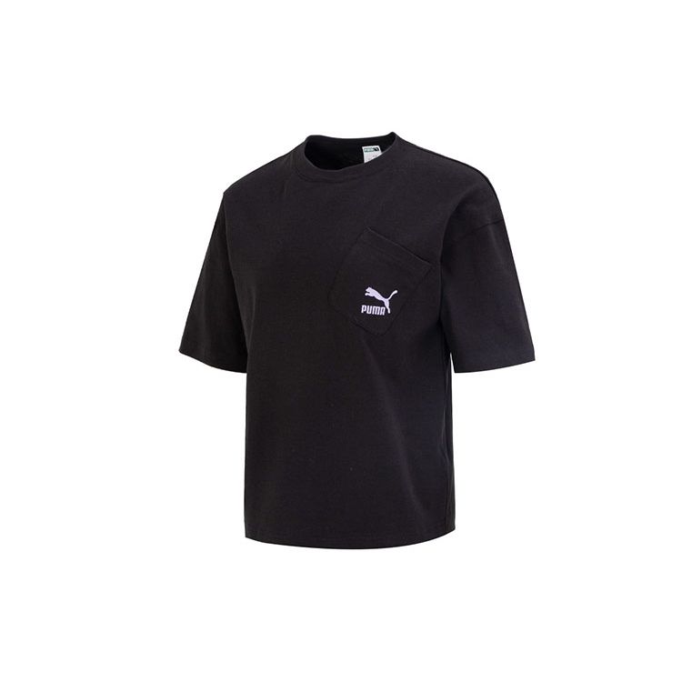 

Puma Футболка с коротким рукавом и логотипом, женские топы, цвет черный 620335-01 S