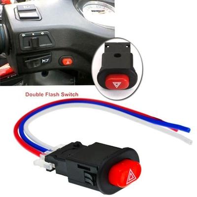 Commutateur,Bouton de commutation des feux de détresse pour motos, Double Flash, clignotant de signalisation d'urgence avec 3 fils-C
