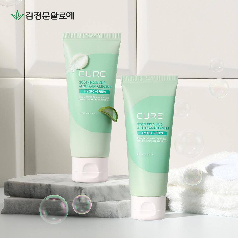 Kim Jeong Moon Aloe Cure Soothing & Mild Aloe Foam Cleanser 100ml x 2