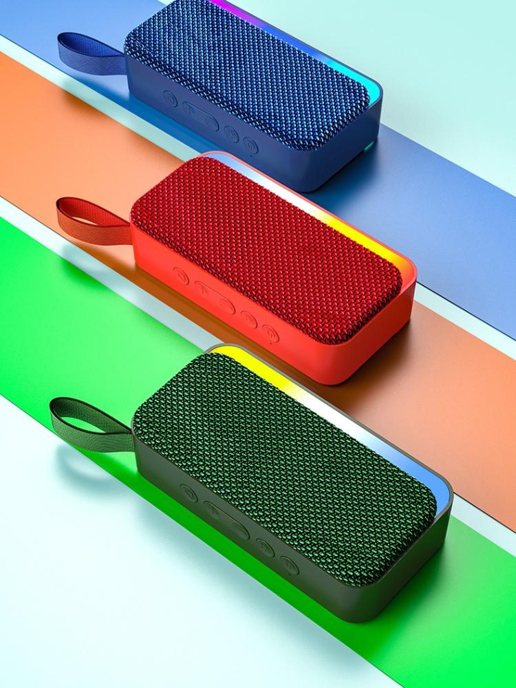 1Pc Bluetooth Speaker, Portable Wireless, with Card Slot and USB Flash Drive, Handheld RGB Light, Gift, Fabric Mini Speaker