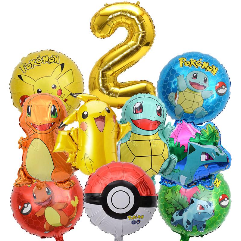 Balloon Monster Set Birthday Party Decoration Aluminum Film Balloon Vibrant Multi-Colored Balloon Pikachu Children'S Party Supplies