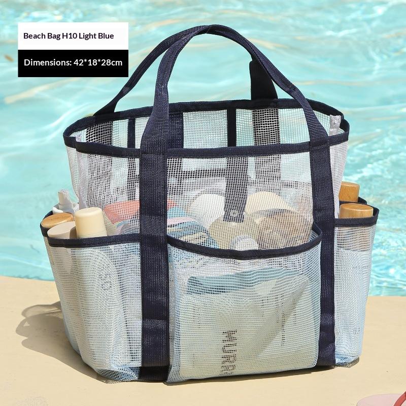 Handliche Strandtasche Große Kapazität Reise Badeanzug Aufbewahrungs-Organizer Tragbare Tote Tasche Schwimm-Netz Tasche für den Urlaub Neue Sporttasche