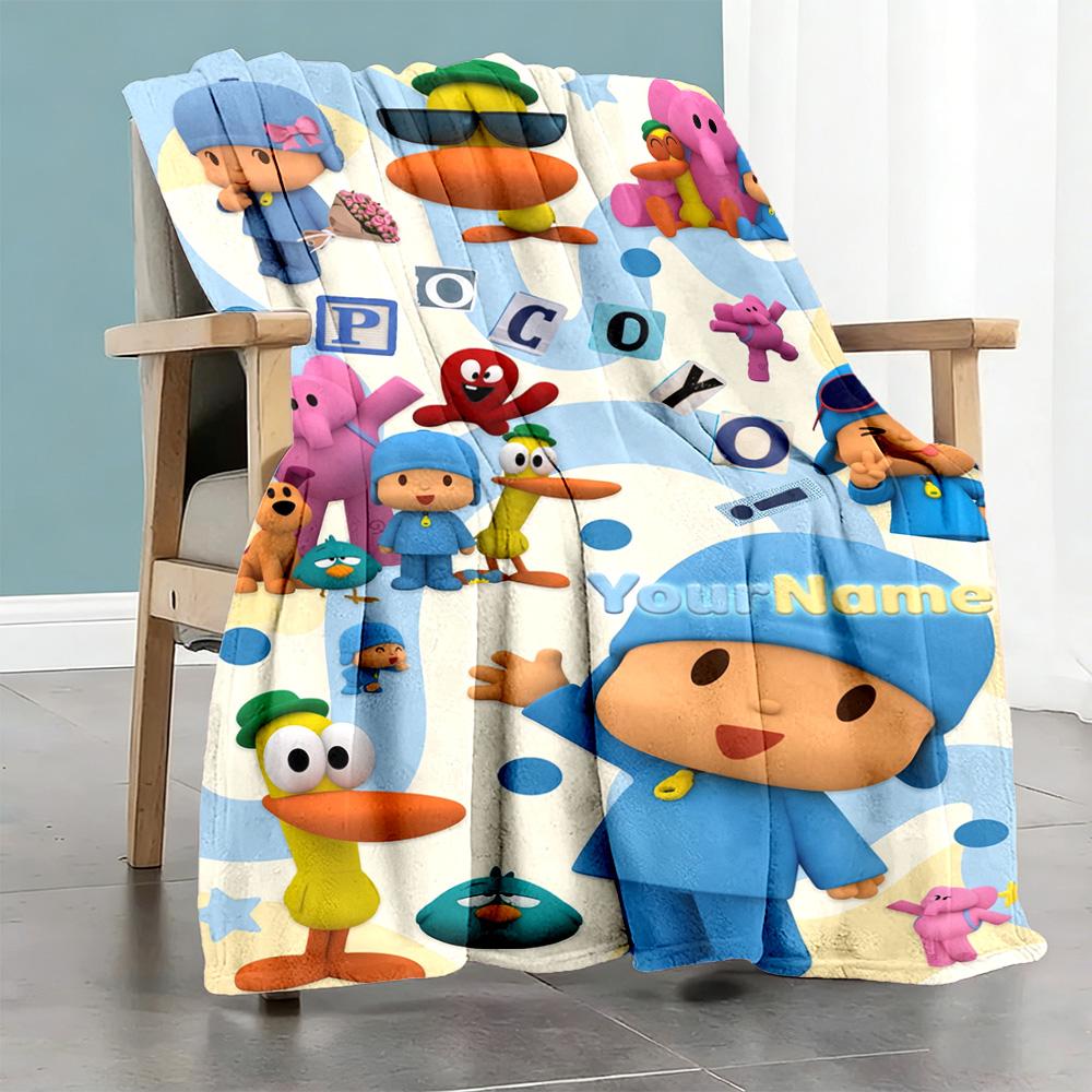 Pocoyo Přizpůsobitelná deka s textem Lehká přizpůsobitelná deka Měkká teplá útulná Skvělá pro domácí dekoraci Pohovka Dřímota Kancelářské křeslo Čtyři roční období Víceúčelová