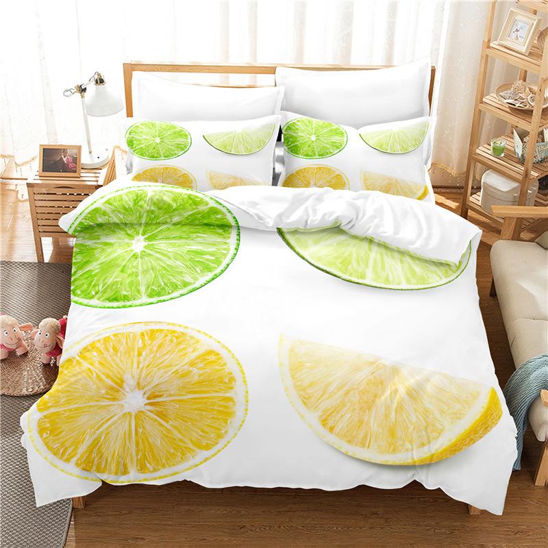 

Tropical Fruit Duvet Cover Pineapple Watermelon Orange Bedding Set Lemon Strawberry Comforter Cover King For Kids Adults Decor AU Single(140x210cm)