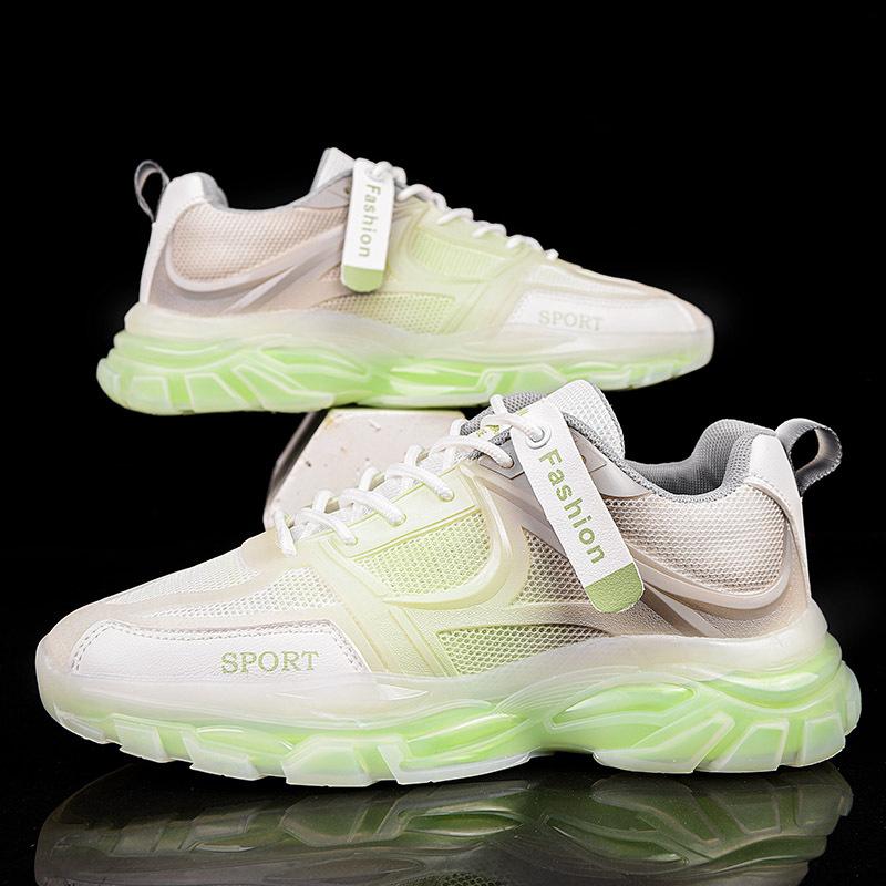 

2025 summer mesh youth breathable explosion jelly sole white shoes trendy shoes casual board shoes dad shoes men s shoes 45