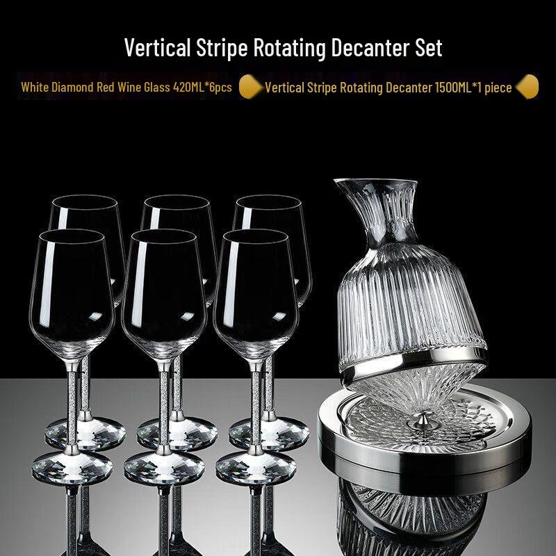 Elegant Diamond-Accented Red Wine Glass Set
