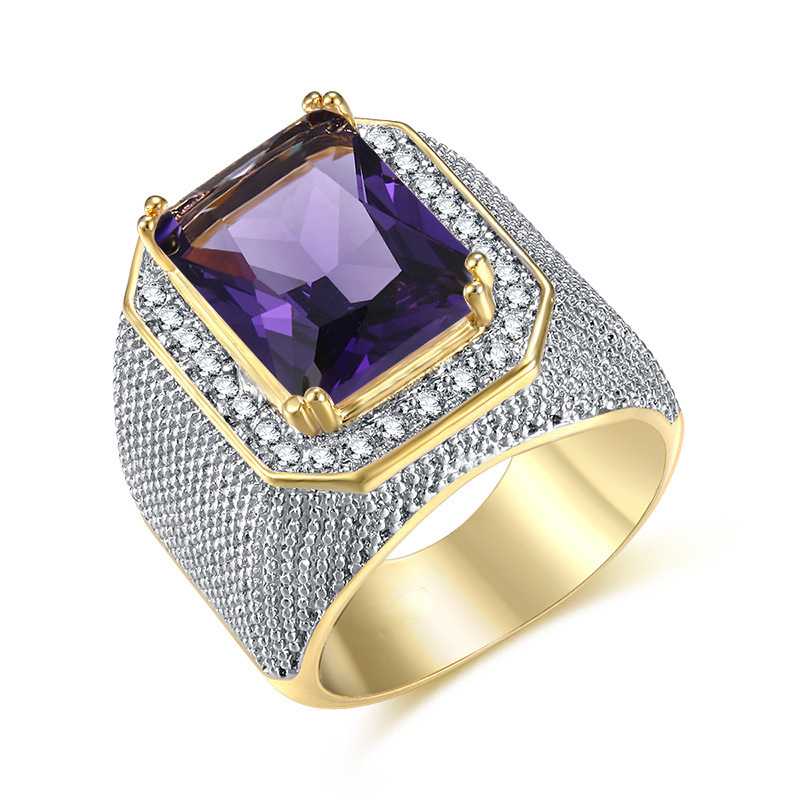 Sace Gems Luksuriøs kobberlegering sirkon bryllup forlovelsesring smykker gave