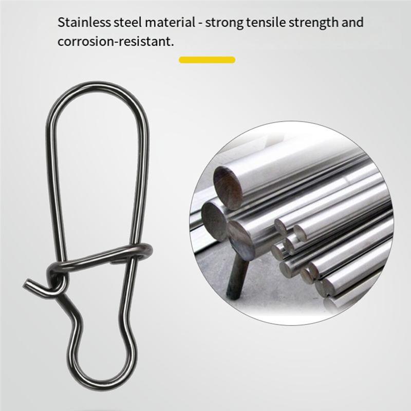 100PCS Black Strengthen Quick Snap Hook Connection Ring For Lure Fishing Accessories 10  For Hard Baits Or Soft Baits